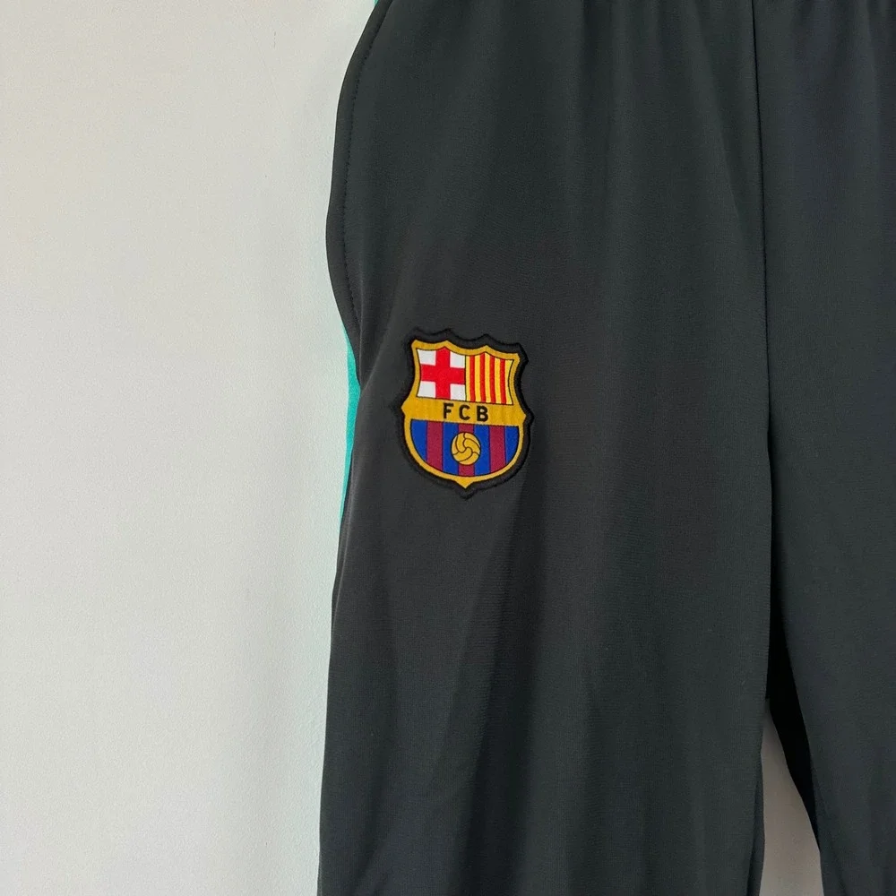 Nike FC Barcelona‎ Soccer Track Pants Kids L Black Teal Dri-FIT Youth Soccer